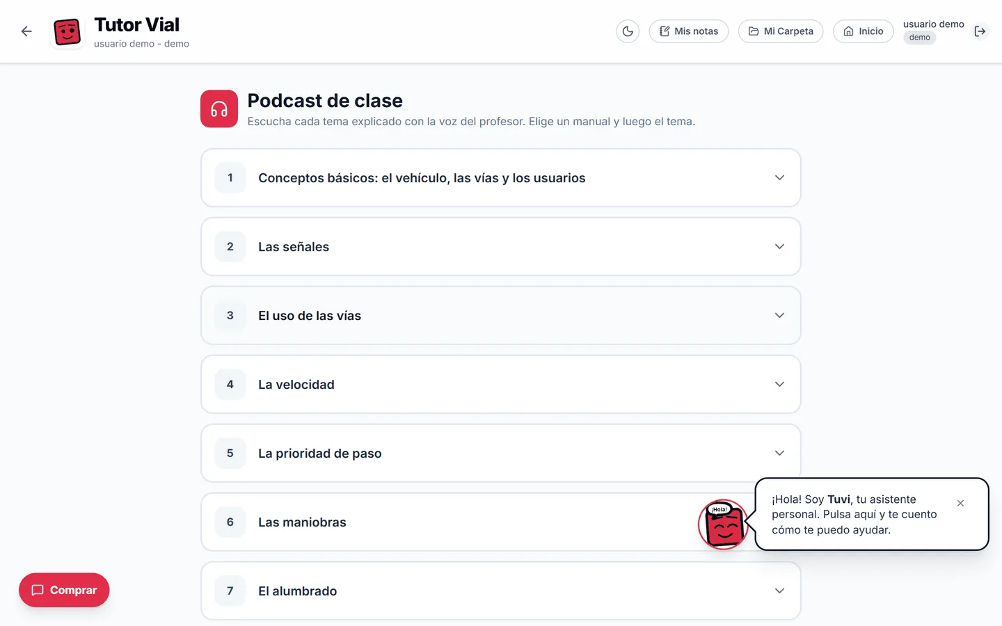 Podcast de clase: cada tema del Permiso B explicado con la voz del profesor