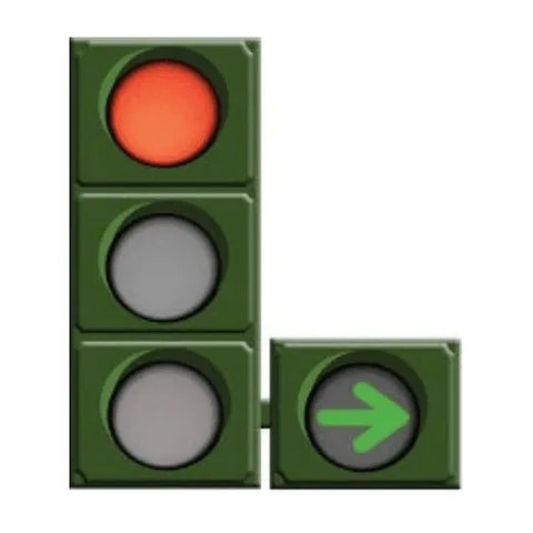 Señal BZ-04: Flecha verde sobre fondo circular negro