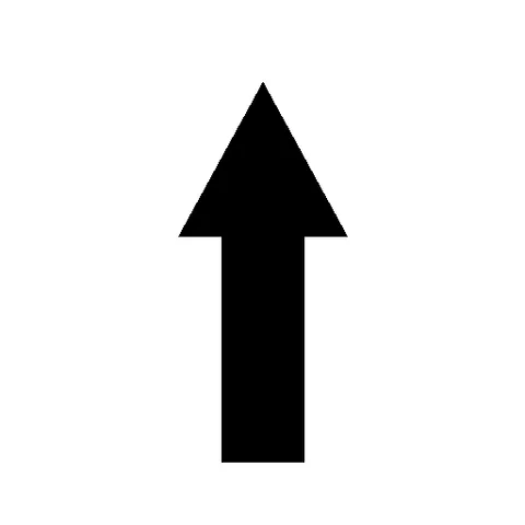 Señal M-5.1a: Indicar que desde el carril donde se sitúa se puede circular únicamente de frente (Autopistas, autovías, carreteras multicarril y carreteras convencionales)