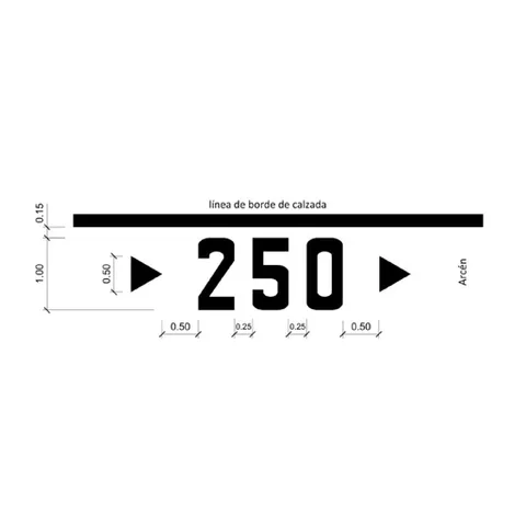 Señal M-6.20: Indicar el punto kilométrico de la carretera a los equipos de salvamento aéreo (Autopistas, autovías, carreteras multicarril y carreteras convencionales)