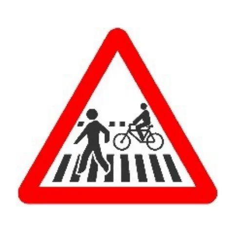 Señal P-20c: Pasos para peatones y ciclistas