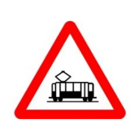 Señal P-6: Cruce de tranvía