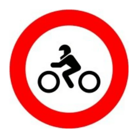 Señal R-104: Entrada prohibida a motocicletas