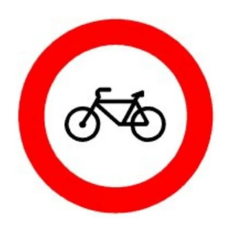 Señal R-114: Entrada prohibida a ciclos