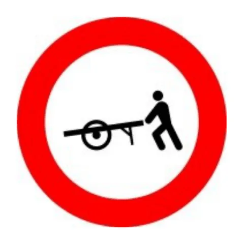 Señal R-115: Entrada prohibida a carros de mano