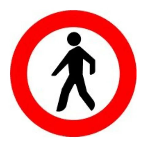 Señal R-116: Entrada prohibida a peatones