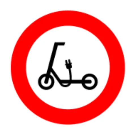 Señal R-118: Entrada prohibida a vehículos de movilidad personal