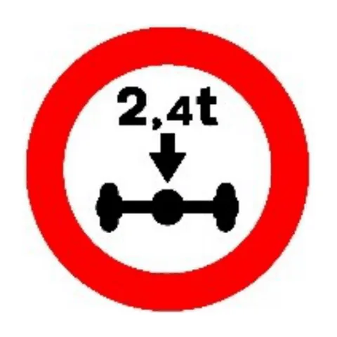 Señal R-202: Limitación de masa por eje