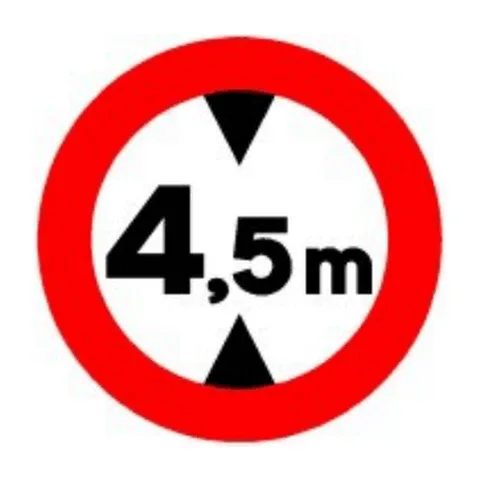 Señal R-205: Limitación de altura