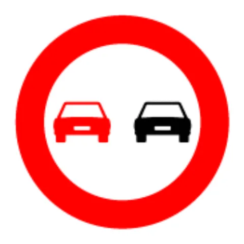 Señal R-305: Adelantamiento prohibido