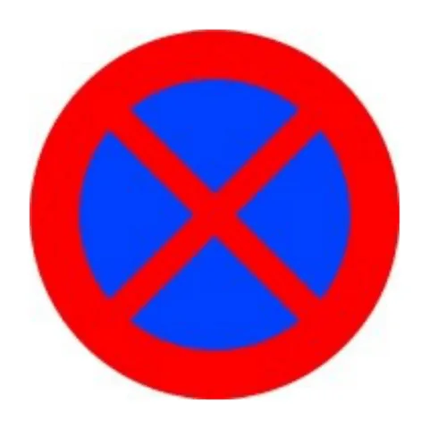 Señal R-307: Parada y estacionamiento prohibido