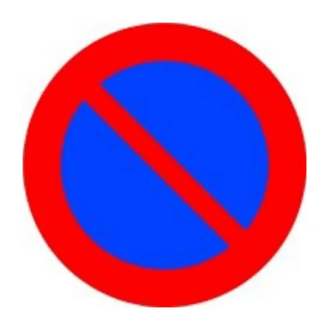 Señal R-308: Estacionamiento prohibido