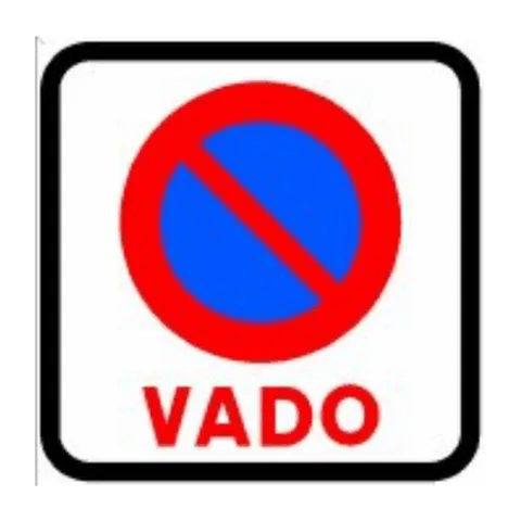 Señal R-308e: Estacionamiento prohibido en vado