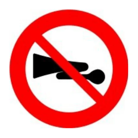 Señal R-310: Advertencias acústicas prohibidas
