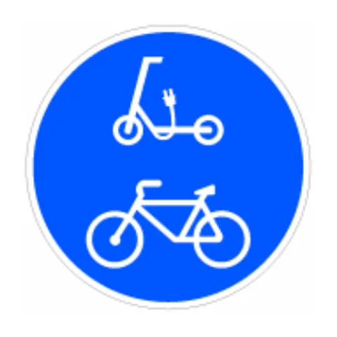 Señal R-421: Vía reservada y obligatoria para ciclos y para vehículos de movilidad personal