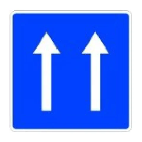 Señal S-11a: Calzada de dos carriles de sentido único