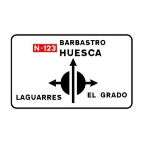 Señal S-201: Preseñalización de glorieta partida desde la calzada principal