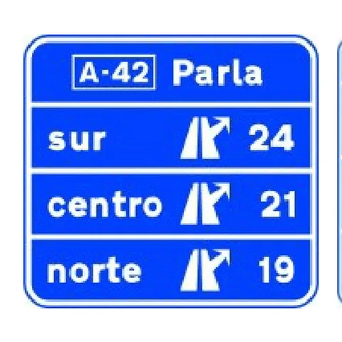 Señal S-247: Preseñalización de salidas en variante de población.