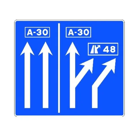 Señal S-260: Preseñalización de carriles