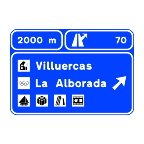 Señal S-268: Preseñalización de servicios varios en autopista o autovía