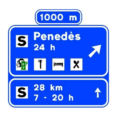 Señal S-271: Preseñalización de área de servicio