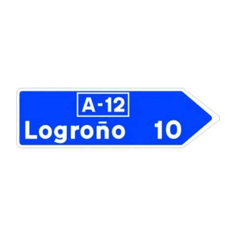 Señal S-301: Poblaciones de un itinerario por autopista o autovía.