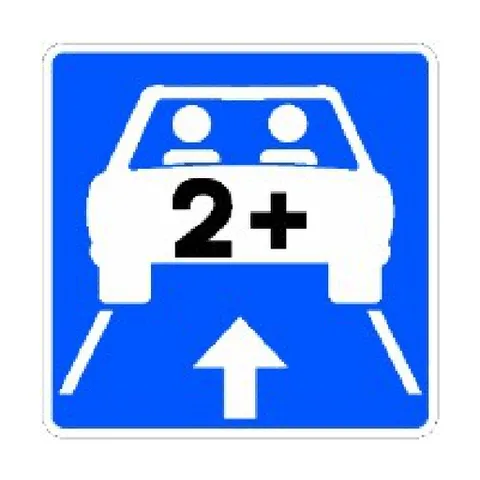 Señal S-51b: Carril reservado para vehículos con alta ocupación (VAO)