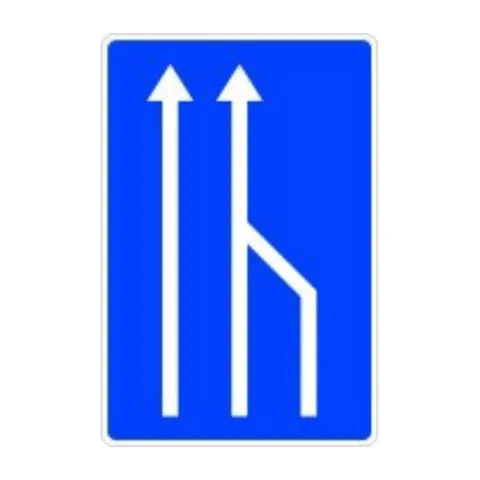 Señal S-52: Final de carril destinado a la circulación