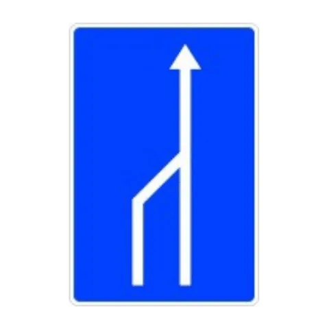 Señal S-52d: Final de carril destinado a la circulación
