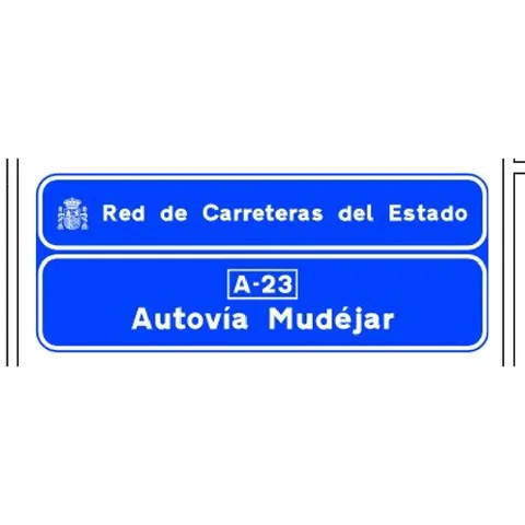 Señal S-562: Cartel institucional en autopista o autovía