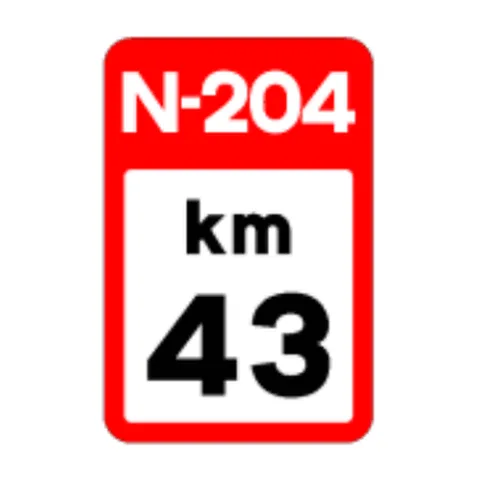 Señal S-572: Hito kilométrico en carretera convencional o carretera multicarril
