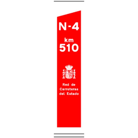 Señal S-574: Hito miriamétrico en carretera convencional o carretera multicarril