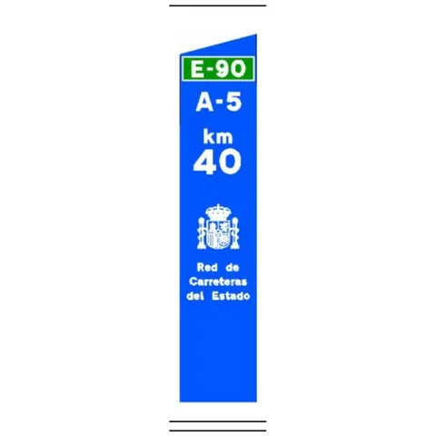 Señal S-574d: Hito miriamétrico en autopista o autovía perteneciente a un itinerario internacional