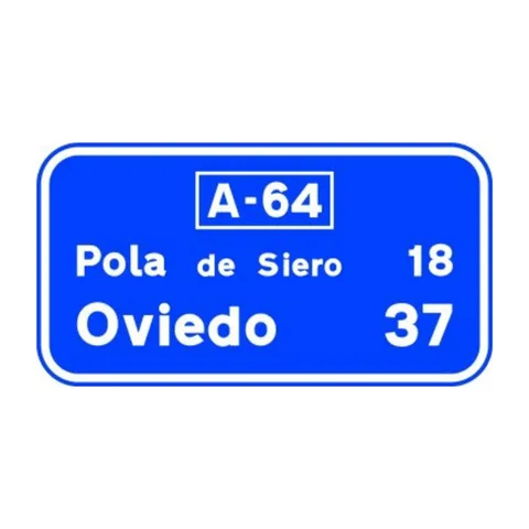 Señal S-602: Confirmación de poblaciones en un itinerario por autopista o autovía
