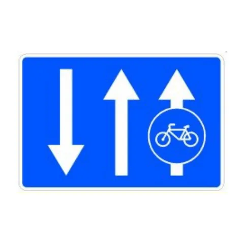 Señal S-64b: Vía reservada y obligatoria para ciclos adosada a calzada de doble sentido de circulación