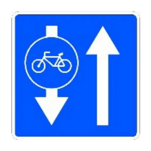 Señal S-66: Carril bici en sentido opuesto