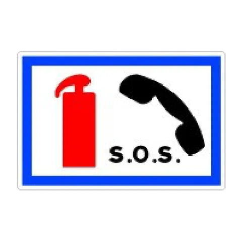 Señal S-970: Teléfono de emergencia y extintor de incendios