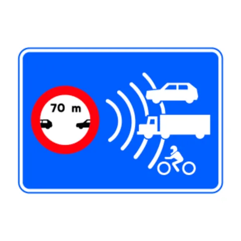 Señal S-991f: Control de separación mínima en autopista o autovía
