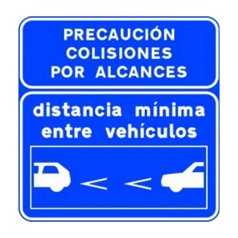 Señal S-992c: Señal informativa de la distancia mínima entre vehículos en autopista o autovía