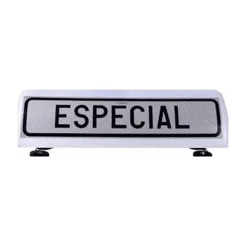 Señal V-21: Cartel avisador de acompañamiento de vehículo especial o de vehículos en régimen de transporte especial
